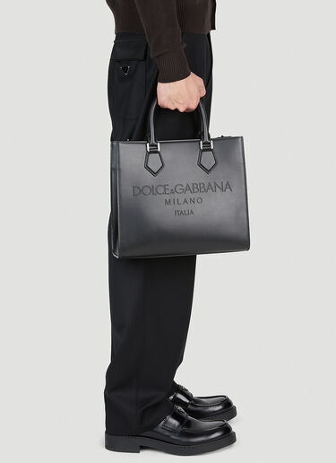 Dolce & Gabbana Debossed Logo Tote Bag Black dol0153014