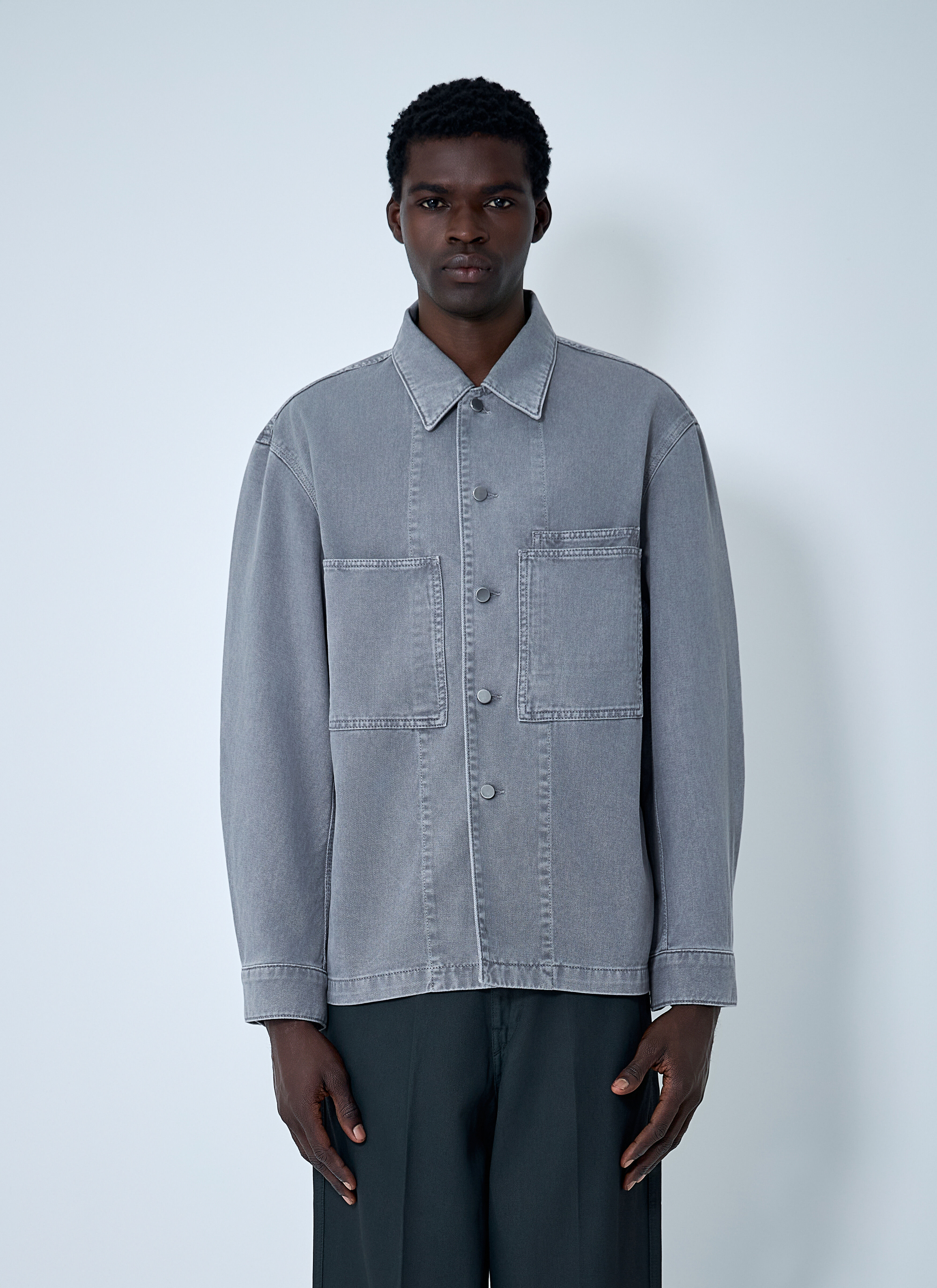 Lemaire Men's' Workwear Overshirt in Grey | LN-CC®