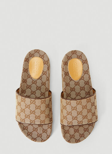 Gucci GG 帆布拖鞋 米 guc0141069