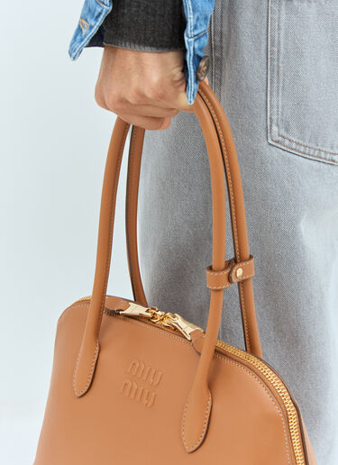 Small Embossed Leather Handbag Miu Miu Small Embossed Leather Handbag Brown miu0258051