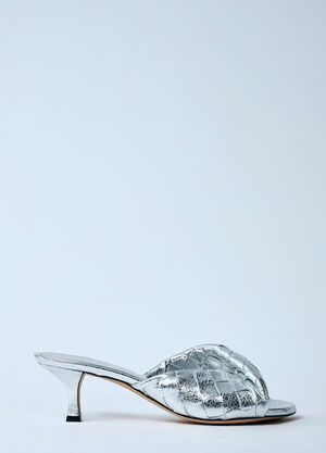 Bottega Veneta Blink Heeled Mules Silver bov0259016