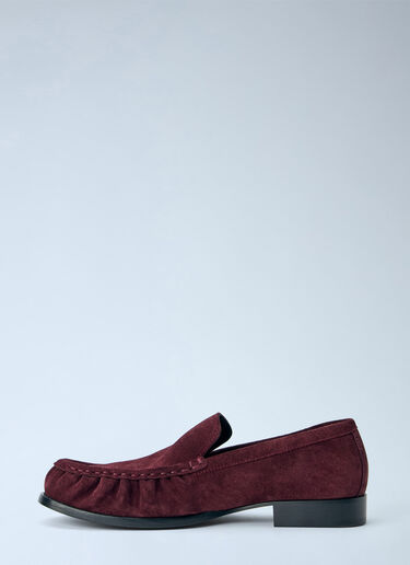 LN-CC® - Dries Van Noten: Suede Finish Loafers - Burgundy Dries Van Noten Suede Finish Loafers Burgundy dvn0265030