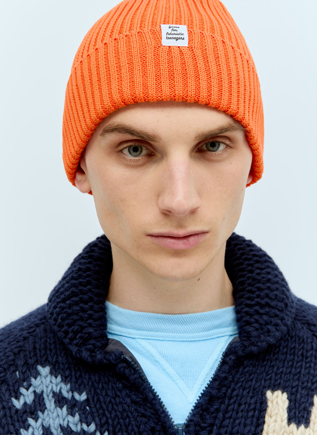 Shop Human Made Ribbed Beanie Hat In Orange