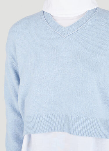 Acne Studios Cropped Sweater Light Blue acn0246015