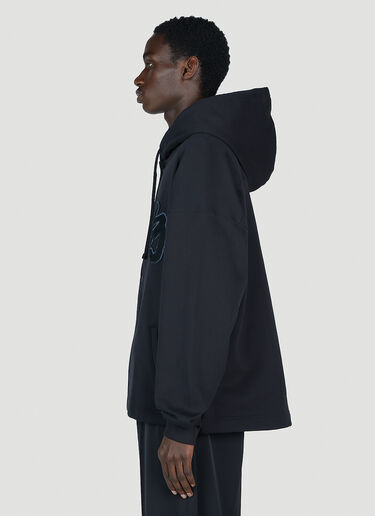 Y-3 로고 패치 후드 스웨트셔츠 블랙 yyy0152023