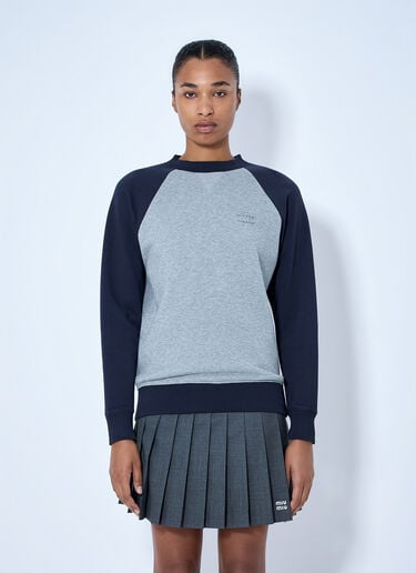 LN-CC® - Miu Miu: Raglan Sleeve Sweatshirt - Grey Miu Miu Raglan Sleeve Sweatshirt Grey miu0265006