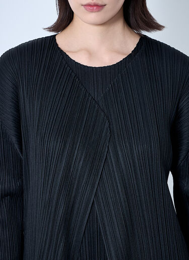 Pleats Please Issey Miyake Pleated Shirt Black plp0260016