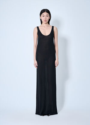 Saint Laurent Knit Maxi Dress Beige sla0259013