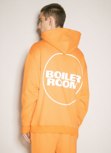 Boiler Room Logo Print Hooded Sweatshirt Orange bor0155005