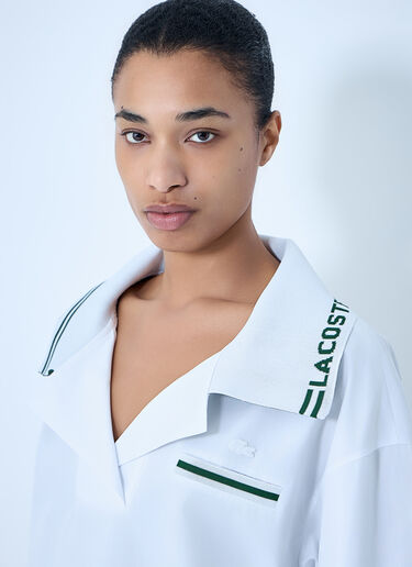 Lacoste Wide-Collar Cotton Shirt White lac0264014