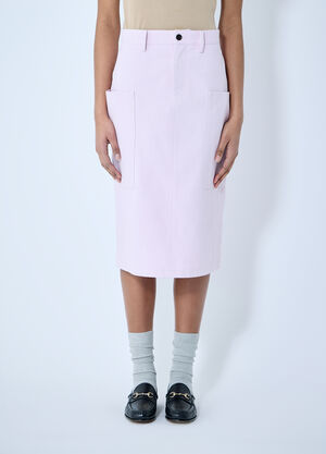 Gucci Cotton Canvas Delavé Skirt Pink guc0259021
