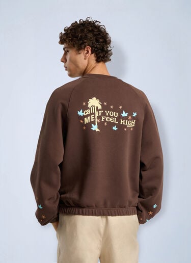 Palm Angels Feel High Regular Crewneck Sweatshirt Brown pma0166249