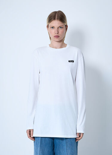 Miu Miu Set Of Three Logo Motif T-Shirts White miu0361001