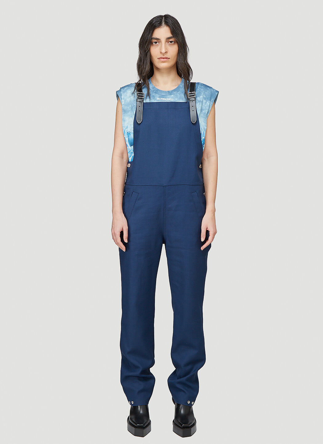 Burberry Bib Front Overalls in Blue LN CC