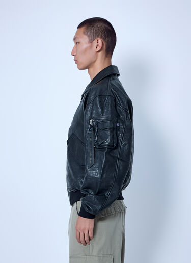 LN-CC® - Alpha Industries: CWU-36/P Leather UV Loose Bomber Jacket - Black Alpha Industries CWU-36/P Leather UV Loose Bomber Jacket Black alp0366006