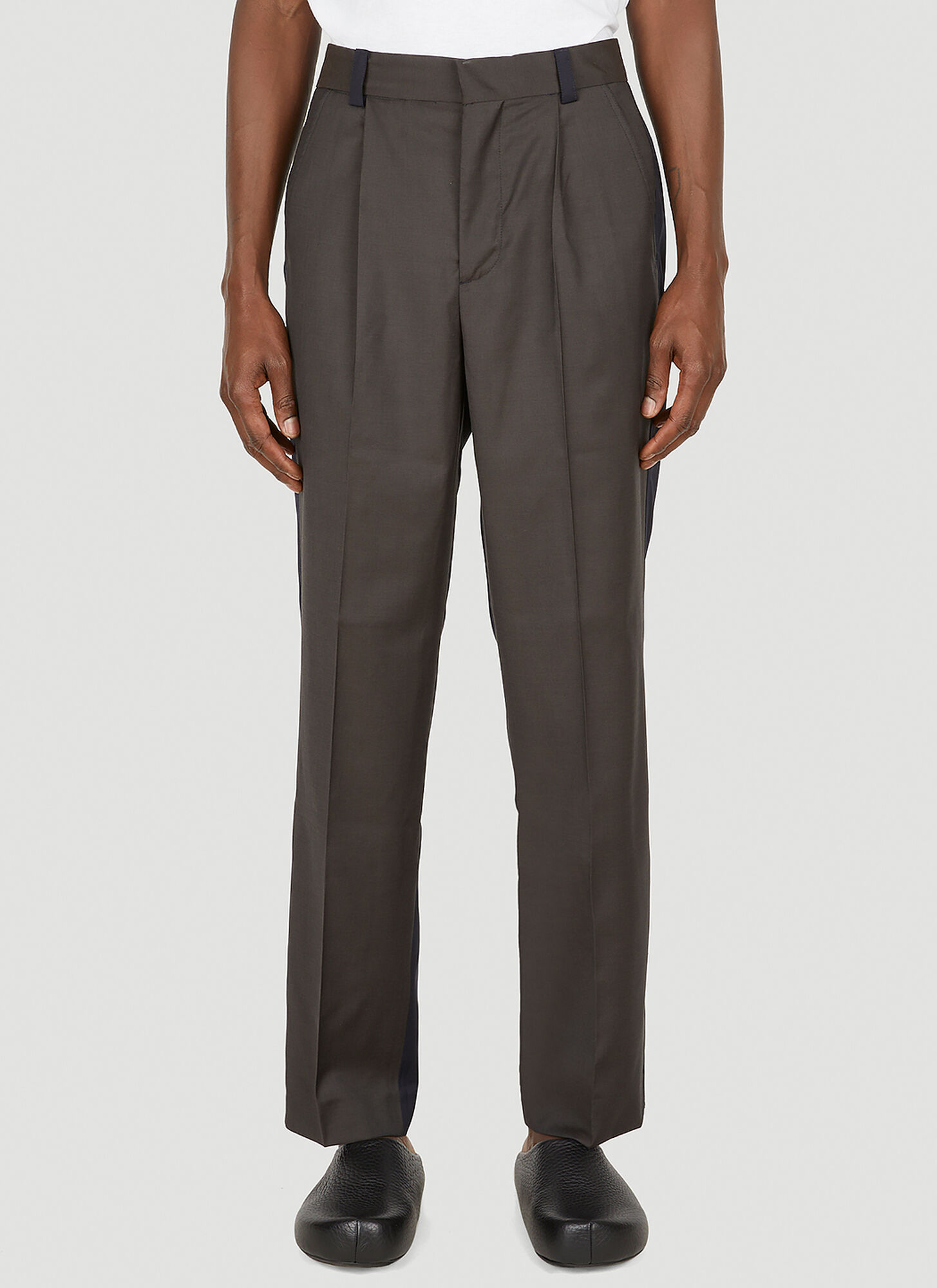 Another Aspect Colour Block Cab Cigarette Pants In Grey