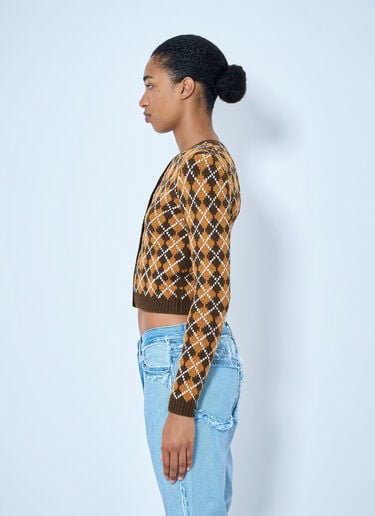LN-CC® - Acne Studios: Argyle Knit Cardigan - Orange Acne Studios Argyle Knit Cardigan Orange acn0265062