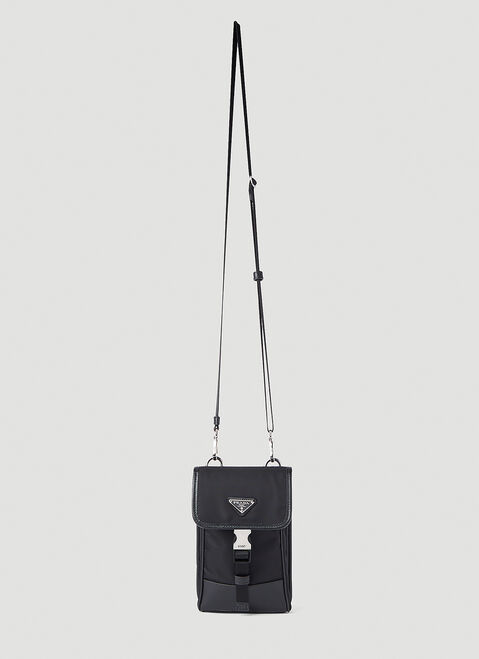 Bottega Veneta Re-Nylon Lanyard Phone Case Black bov0148151