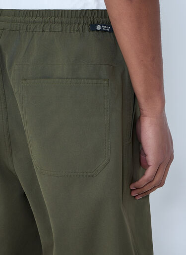 Prada Elastic Waist Cotton Shorts Green pra0163007
