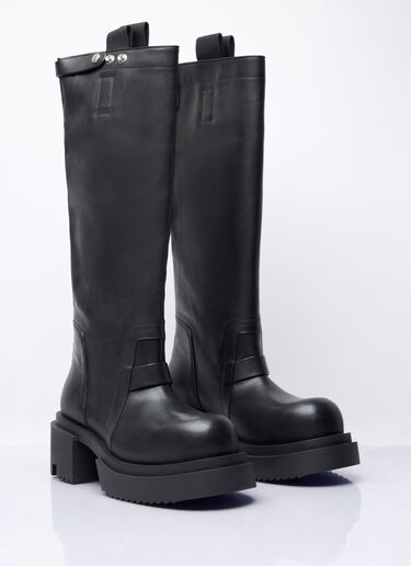 Rick Owens Knee-High Pull-On Begun Boots Black ric0157028