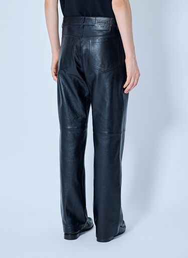 LN-CC® - Max Mara: Leather Straight-Leg Trousers - Black Max Mara Leather Straight-Leg Trousers Black max0265216