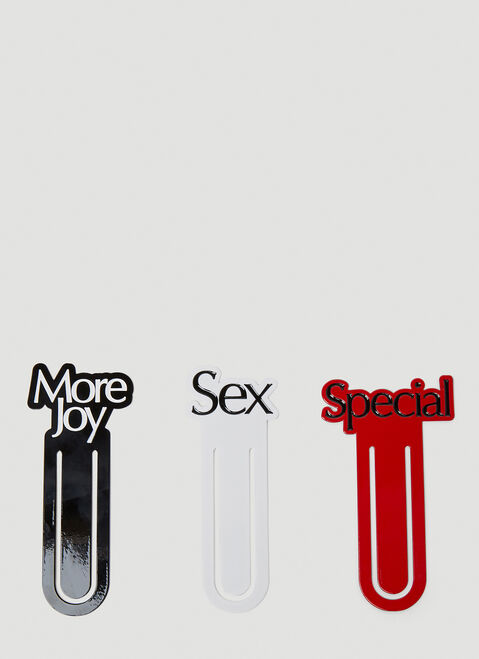 Gucci Pack of Three Slogan Bookmarks Black guc0251015