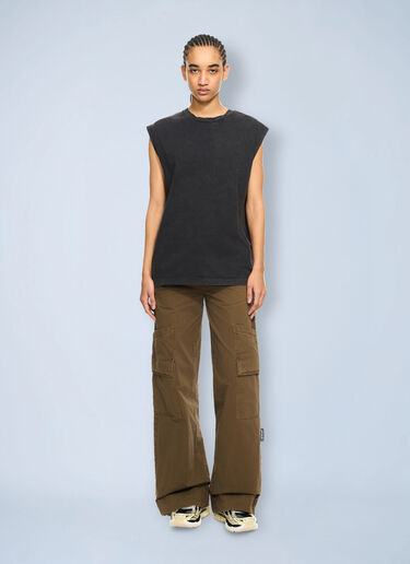 LN-CC® - Off-White: Butterfly Patch Open Back Tank Top - Beige Off-White Butterfly Patch Open Back Tank Top Beige ofw0264016