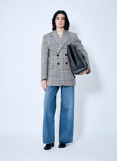 Bottega Veneta Structured Check-Cotton Blazer Brown bov0259009