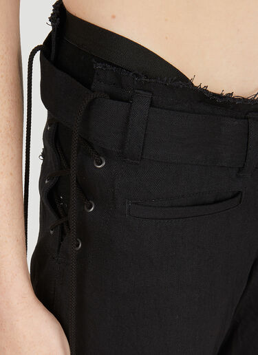 Yohji Yamamoto 사이드 스트링 팬츠 블랙 yoy0250002