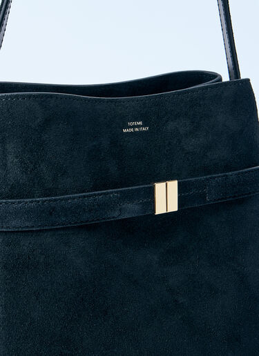 TOTEME Belted Suede Bucket Bag Black tot0261048