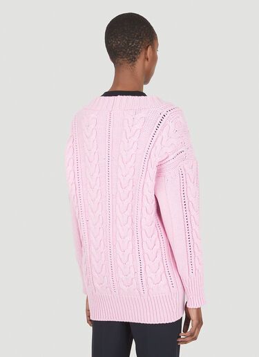 Alexander McQueen Cable Knit Cardigan Pink amq0247016