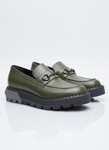 Gucci Horsebit Leather Loafers Green guc0154021