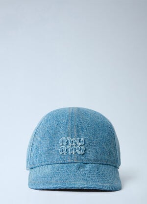 Miu Miu Denim Washed Baseball Cap Light Blue miu0366044