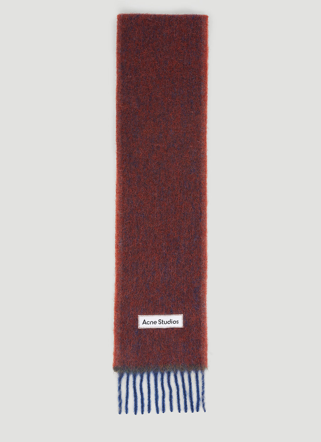 Acne Studios Logo Patch Wool Scarf In Red