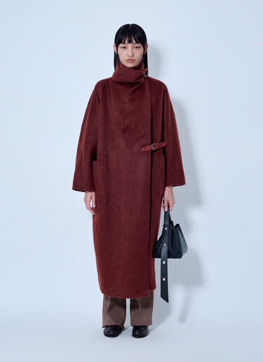LN-CC® - Max Mara: Alpaca and Wool Wrap Coat - Red Max Mara Alpaca and Wool Wrap Coat Red max0266208