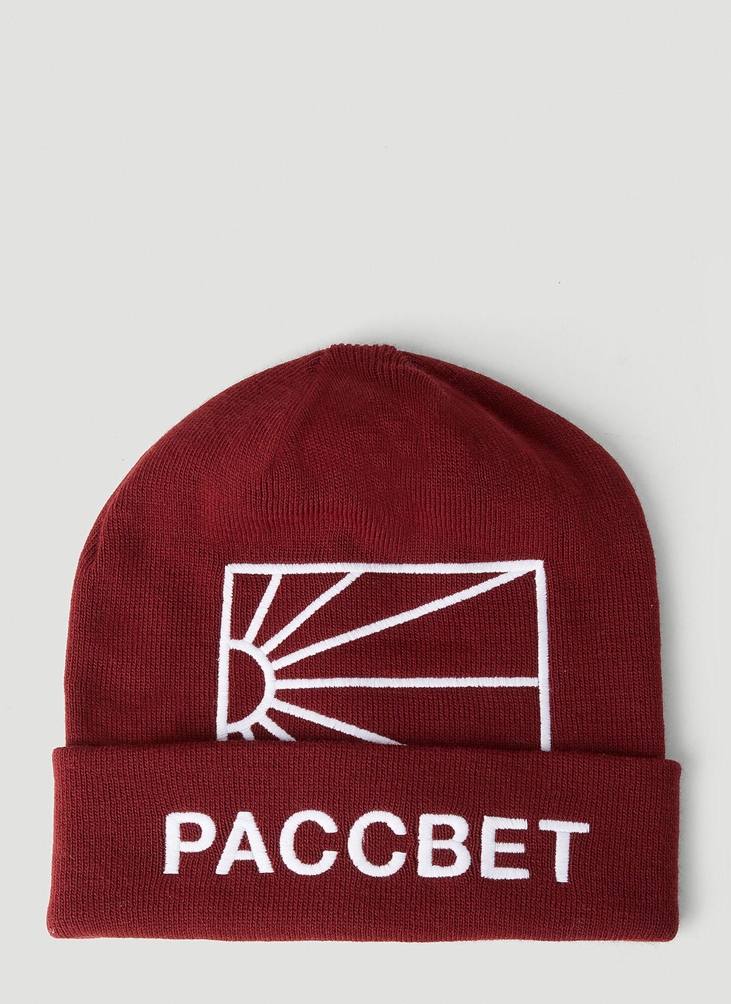 Rassvet Logo Embroidery Beanie Hat Male Red