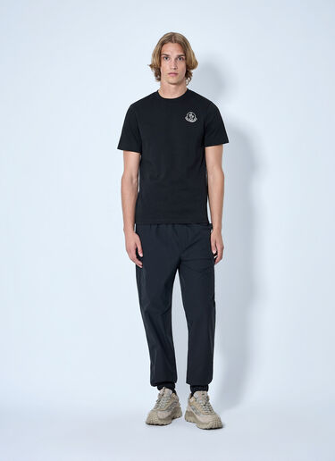 LN-CC® - Moncler: Logo Motif Cotton Jersey T-Shirt - Black Moncler Logo Motif Cotton Jersey T-Shirt Black mon0165025