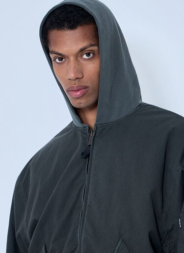 Balenciaga Hooded Bomber Jacket Grey bal0163008