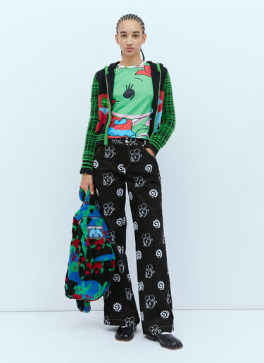Chopova Lowena Bear Girl Hooded Knit Cardigan Green cho0254003
