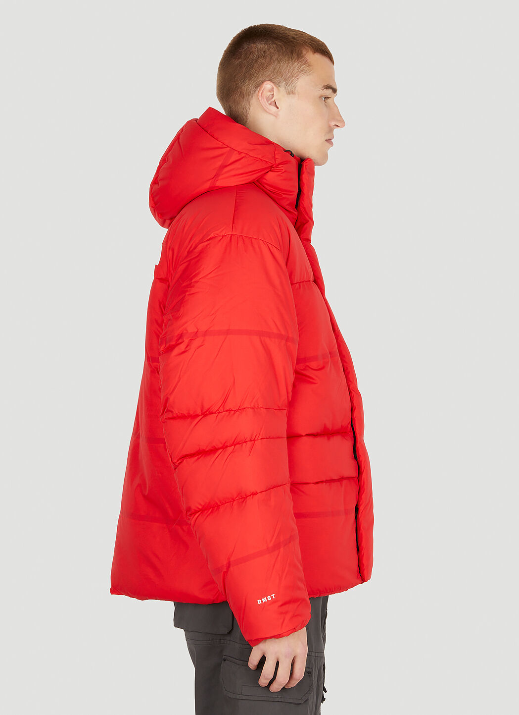The North Face Men s RMST Himalayan Hooded Puffer Jacket in Red