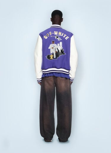 Off-White Time Varsity Jacket Purple ofw0160109