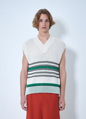Lacoste Sleeveless Knit Vest White lac0364001