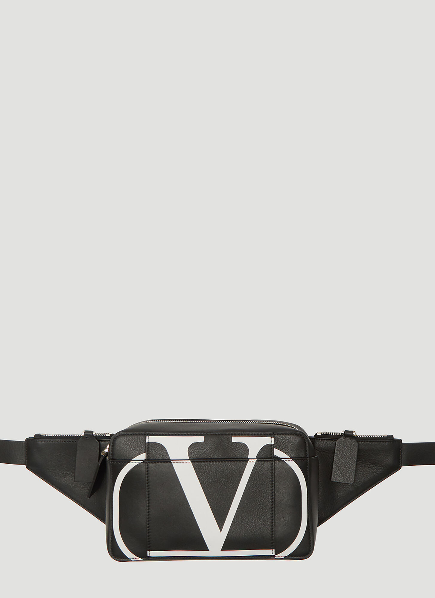 Valentino Garavani Go Logo Leather Belt Bag In Black