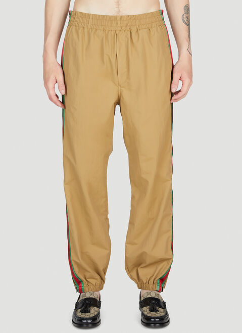 Moncler + Rick Owens ウェブストライプ トラックパンツ ベージュ mcs0355013