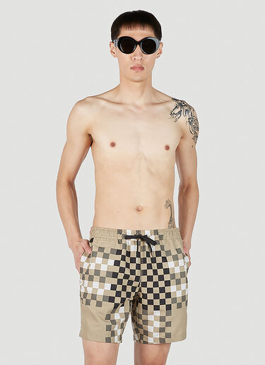 Burberry Martin Pixel Check Swim Shorts Beige bur0151034