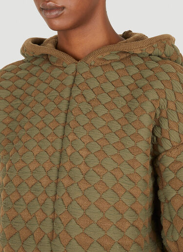 Isa Boulder Illusion Quilted Hooded Sweatshirt Khaki isa0250003
