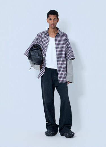 Balenciaga Wide-Leg Denim Trousers Black bal0164006