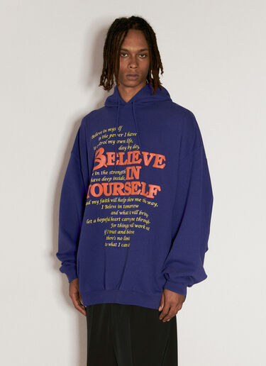 VETEMENTS Believe In Yourself Hooded Sweatshirt Blue vet0156011