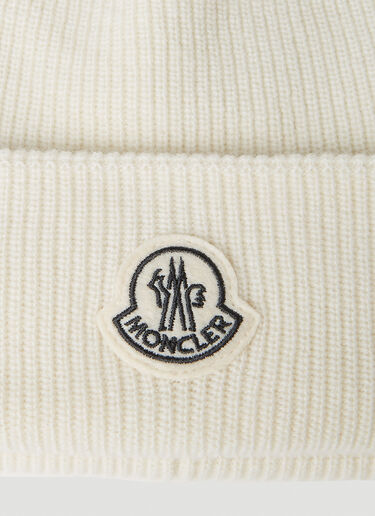 Logo Embroidery Beanie Hat 7 Moncler FRGMT Hiroshi Fujiwara Logo Embroidery Beanie Hat White mfr0151007