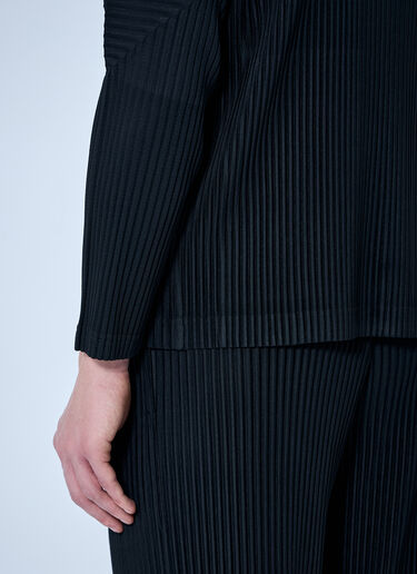 Homme Plissé Issey Miyake Pleated ZIp-Up Shirt Black hmp0160021